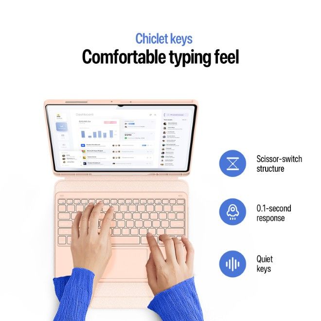 Dux Ducis - Samsung Galaxy Tab S11 Ultra Tastatur Hülle - Keyboard Case - YK Series - pink