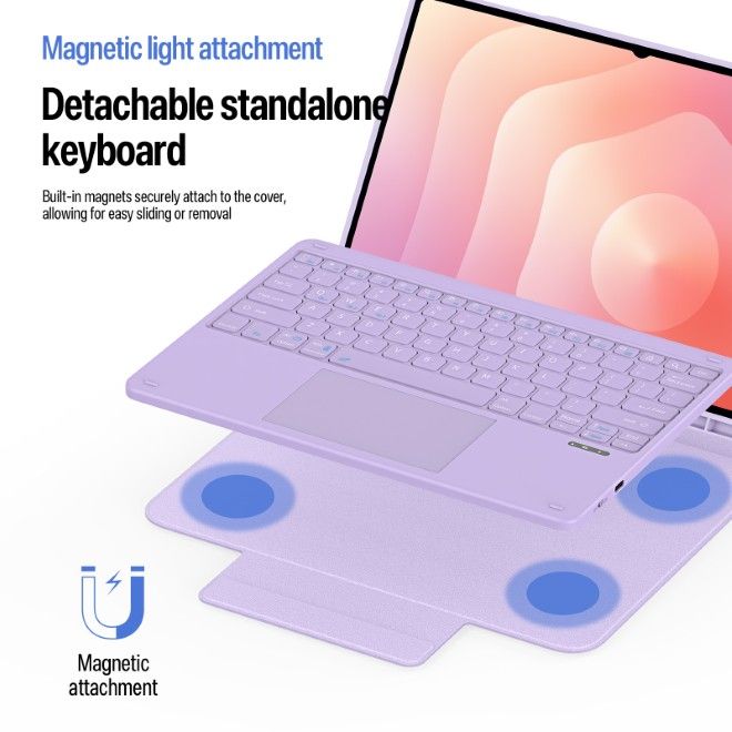 Dux Ducis - Samsung Galaxy Tab S11 Ultra Tastatur Hülle - Keyboard Case - YK Series - purpur