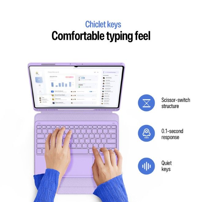 Dux Ducis - Samsung Galaxy Tab S11 Ultra Tastatur Hülle - Keyboard Case - YK Series - purpur