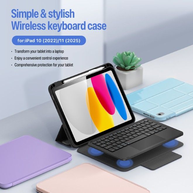 Dux Ducis - iPad 2025 (11. Gen) / iPad 2022 (10. Gen) Tastatur Hülle - Keyboard Case - YK Series - blau
