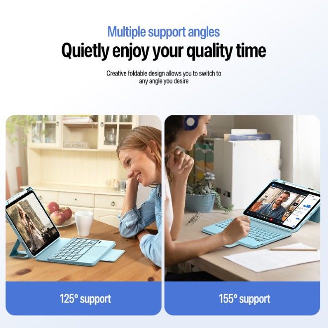 Dux Ducis - iPad 2025 (11. Gen) / iPad 2022 (10. Gen) Tastatur Hülle - Keyboard Case - YK Series - blau