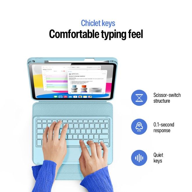 Dux Ducis - iPad 2025 (11. Gen) / iPad 2022 (10. Gen) Tastatur Hülle - Keyboard Case - YK Series - blau