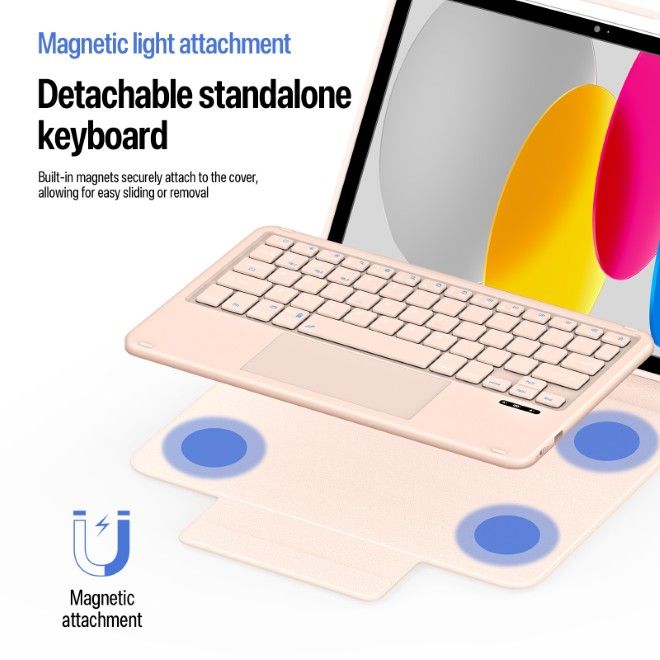 Dux Ducis - iPad 2025 (11. Gen) / iPad 2022 (10. Gen) Tastatur Hülle - Keyboard Case - YK Series - pink