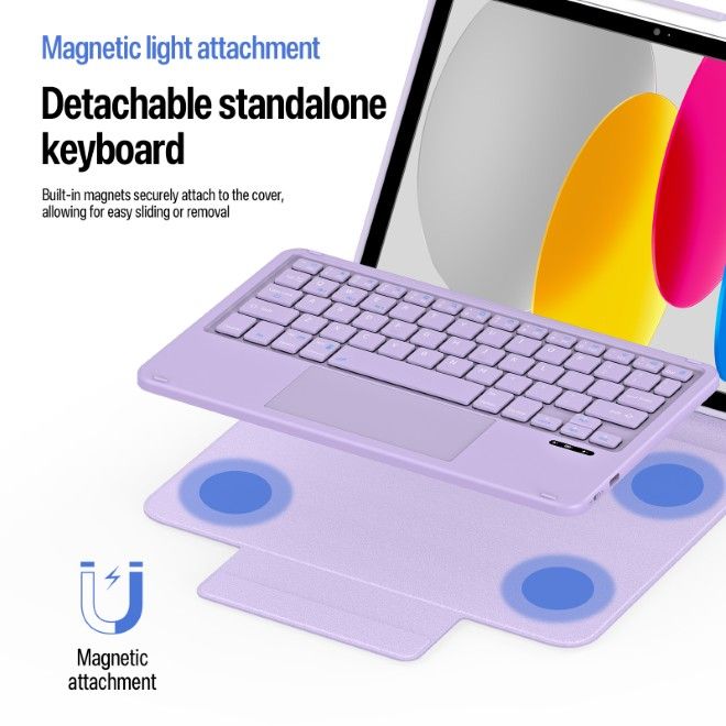 Dux Ducis - iPad 2025 (11. Gen) / iPad 2022 (10. Gen) Tastatur Hülle - Keyboard Case - YK Series - purpur