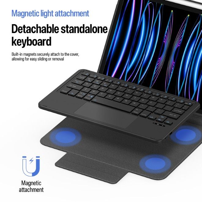 Dux Ducis - iPad Air 11 (2026/2025/2024/2022/2020) / iPad Pro 11 (2022/2021/2020) Tastatur Hülle - Keyboard Case - YK Series - schwarz