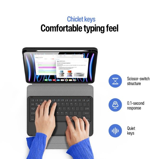 Dux Ducis - iPad Air 11 (2026/2025/2024/2022/2020) / iPad Pro 11 (2022/2021/2020) Tastatur Hülle - Keyboard Case - YK Series - schwarz