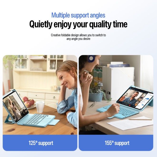 Dux Ducis - iPad Air 11 (2026/2025/2024/2022/2020) / iPad Pro 11 (2022/2021/2020) Tastatur Hülle - Keyboard Case - YK Series - blau