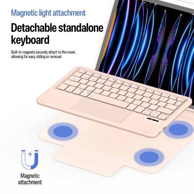 Dux Ducis - iPad Air 11 (2026/2025/2024/2022/2020) / iPad Pro 11 (2022/2021/2020) Tastatur Hülle - Keyboard Case - YK Series - pink