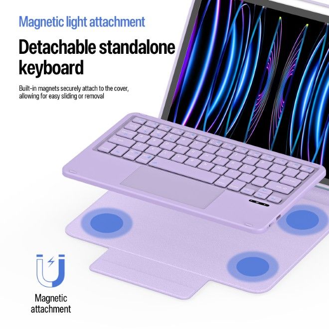 Dux Ducis - iPad Air 11 (2026/2025/2024/2022/2020) / iPad Pro 11 (2022/2021/2020) Tastatur Hülle - Keyboard Case - YK Series - purpur