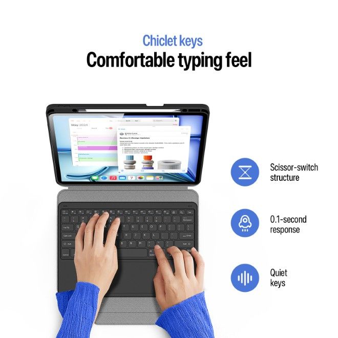 Dux Ducis - iPad Air 13 (2026/2025/2024) / iPad Pro 12.9 (2022/2021/2020) Tastatur Hülle - Keyboard Case - YK Series - schwarz