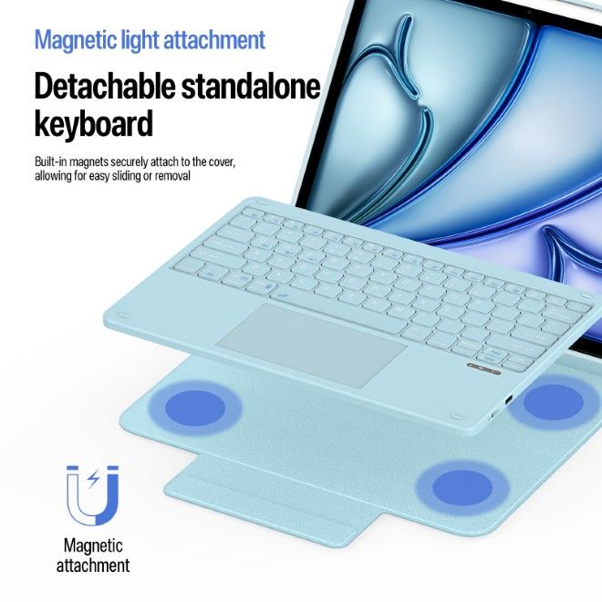 Dux Ducis - iPad Air 13 (2026/2025/2024) / iPad Pro 12.9 (2022/2021/2020) Tastatur Hülle - Keyboard Case - YK Series - blau