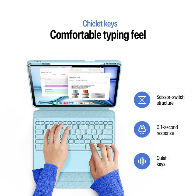 Dux Ducis - iPad Air 13 (2026/2025/2024) / iPad Pro 12.9 (2022/2021/2020) Tastatur Hülle - Keyboard Case - YK Series - blau