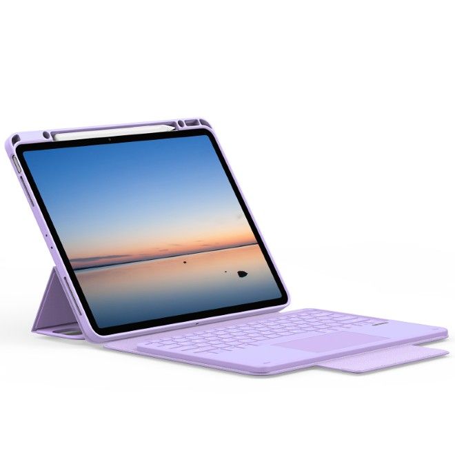Dux Ducis - iPad Air 13 (2026/2025/2024) / iPad Pro 12.9 (2022/2021/2020) Tastatur Hülle - Keyboard Case - YK Series - purpur