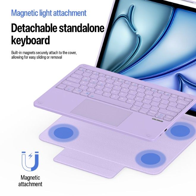 Dux Ducis - iPad Air 13 (2026/2025/2024) / iPad Pro 12.9 (2022/2021/2020) Tastatur Hülle - Keyboard Case - YK Series - purpur