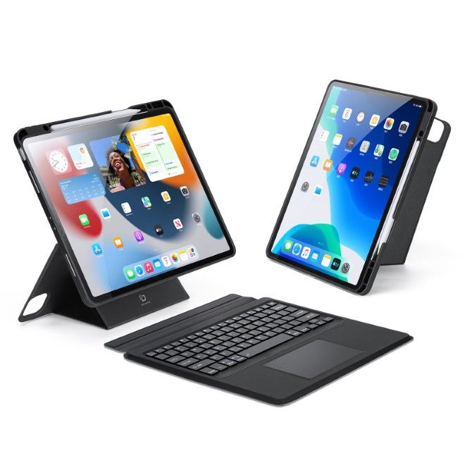 Dux Ducis - iPad Air 13 (2026/2025/2024) / iPad Pro 12.9 (2022/2021/2020/2018) Tastatur Hülle - Keyboard Case mit Backlight - DK Series - schwarz