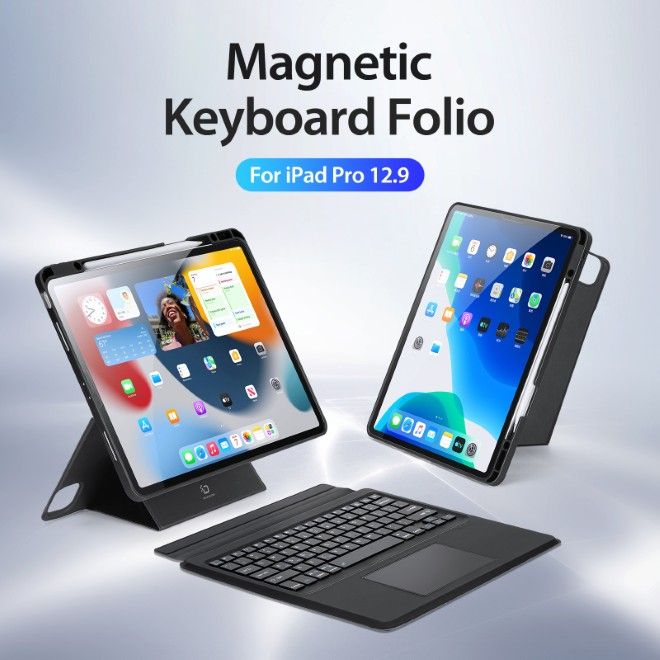 Dux Ducis - iPad Air 13 (2026/2025/2024) / iPad Pro 12.9 (2022/2021/2020/2018) Tastatur Hülle - Keyboard Case mit Backlight - DK Series - schwarz