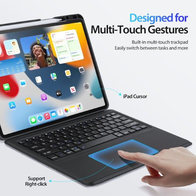 Dux Ducis - iPad Air 13 (2026/2025/2024) / iPad Pro 12.9 (2022/2021/2020/2018) Tastatur Hülle - Keyboard Case mit Backlight - DK Series - schwarz