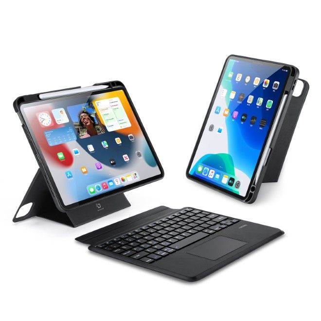 Dux Ducis - iPad Air 11 (2026/2025/2024/2022/2020) / iPad Pro 11 (2022/2021/2020/2018) Tastatur Hülle - Keyboard Case mit Backlight - DK Series - schwarz