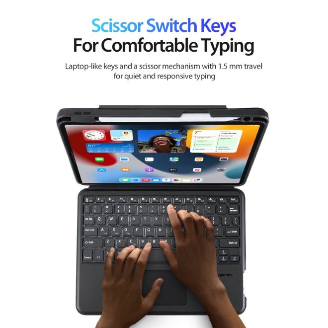Dux Ducis - iPad Air 11 (2026/2025/2024/2022/2020) / iPad Pro 11 (2022/2021/2020/2018) Tastatur Hülle - Keyboard Case mit Backlight - DK Series - schwarz