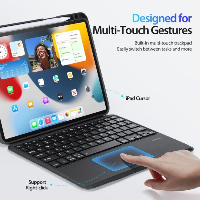 Dux Ducis - iPad Air 11 (2026/2025/2024/2022/2020) / iPad Pro 11 (2022/2021/2020/2018) Tastatur Hülle - Keyboard Case mit Backlight - DK Series - schwarz