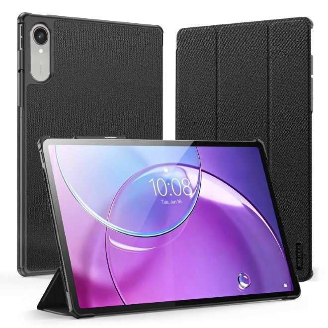 Dux Ducis - Lenovo Idea Tab Pro Gen 2 Hülle - Leder Smart Flip Case - Domo Series - schwarz