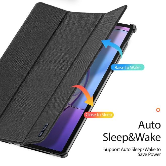 Dux Ducis - Lenovo Idea Tab Pro Gen 2 Hülle - Leder Smart Flip Case - Domo Series - schwarz