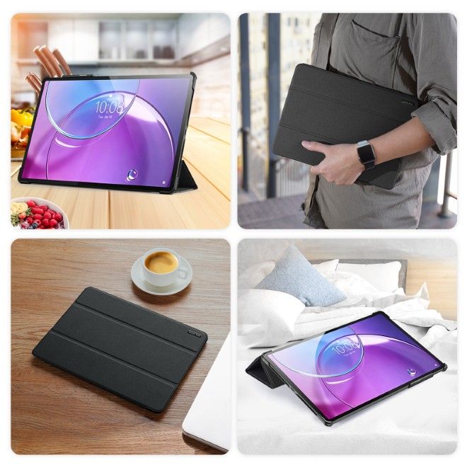 Dux Ducis - Lenovo Idea Tab Pro Gen 2 Hülle - Leder Smart Flip Case - Domo Series - schwarz