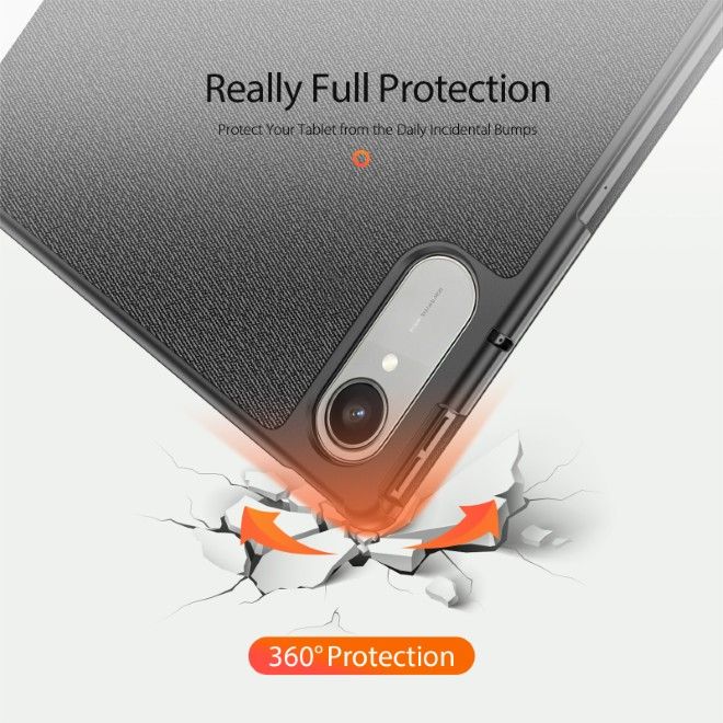 Dux Ducis - Lenovo Idea Tab Pro Gen 2 Hülle - Leder Smart Flip Case - Domo Series - schwarz