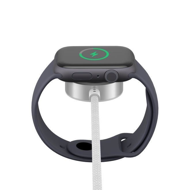Budi – 2-in-1 USB-C Schnellladekabel 100 W mit Ladegerät für Apple Watch 1.5 m - weiss