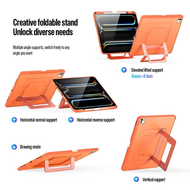 Dux Ducis - iPad Pro 13 (2025/2024) Hülle - PC Hardcase mit Standfunktion - Axis Series - orange