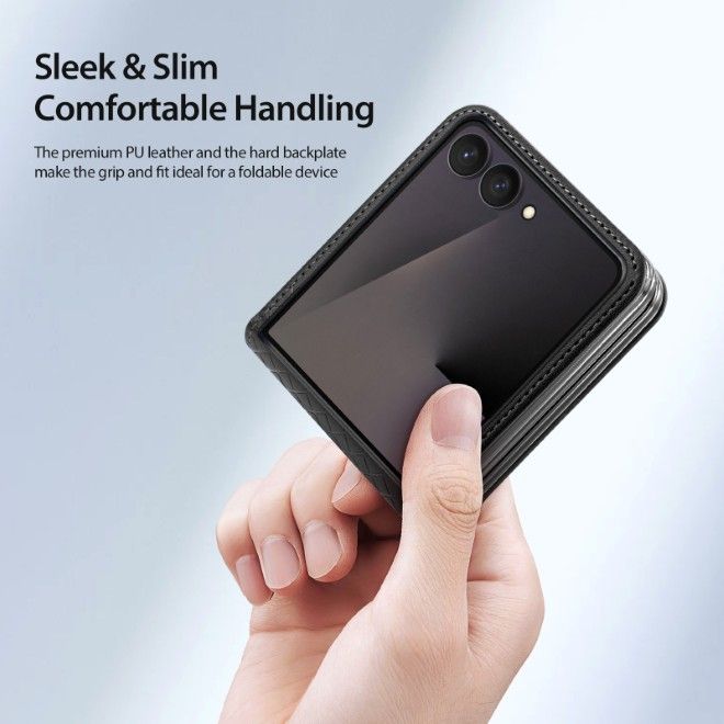 Dux Ducis - Samsung Galaxy Z Flip8 Hülle - Leder Case - Bril Series - schwarz