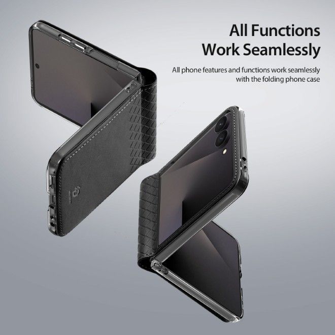 Dux Ducis - Samsung Galaxy Z Flip8 Hülle - Leder Case - Bril Series - schwarz