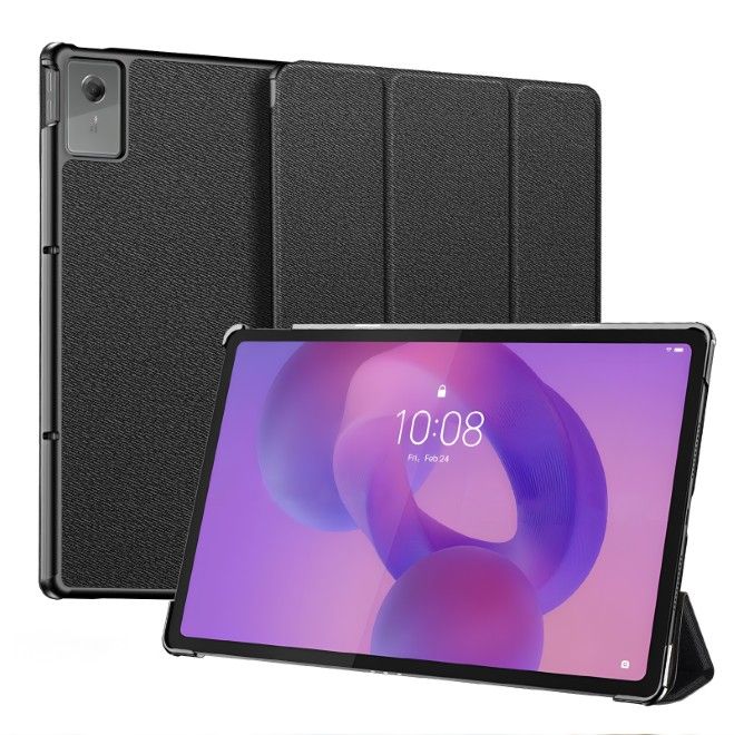 Dux Ducis -  Lenovo Tab K12 / Ideal Tab Plus 12.1 Hülle - Leder Smart Flip Case - Domo Series - schwarz