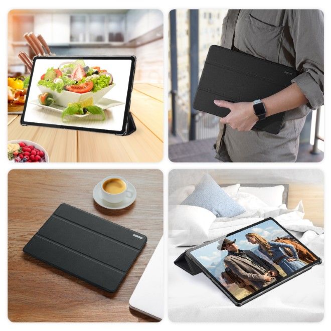 Dux Ducis -  Lenovo Tab K12 / Ideal Tab Plus 12.1 Hülle - Leder Smart Flip Case - Domo Series - schwarz