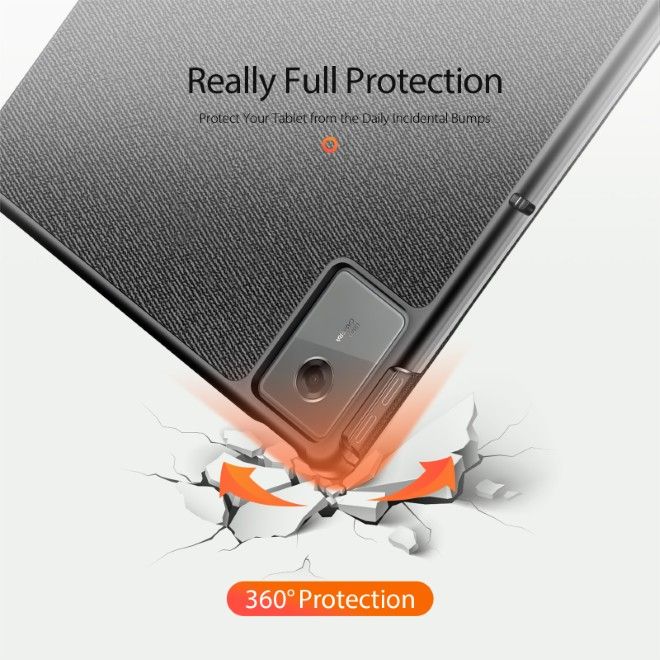Dux Ducis -  Lenovo Tab K12 / Ideal Tab Plus 12.1 Hülle - Leder Smart Flip Case - Domo Series - schwarz