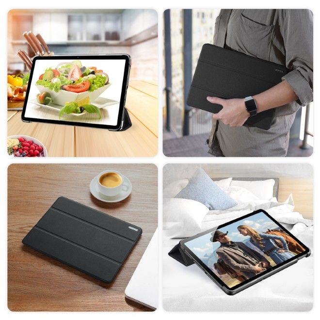 Dux Ducis -  Xiaomi Redmi Pad 2 9.7 / Poco Pad C1 Hülle - Leder Smart Flip Case - Domo Series - schwarz