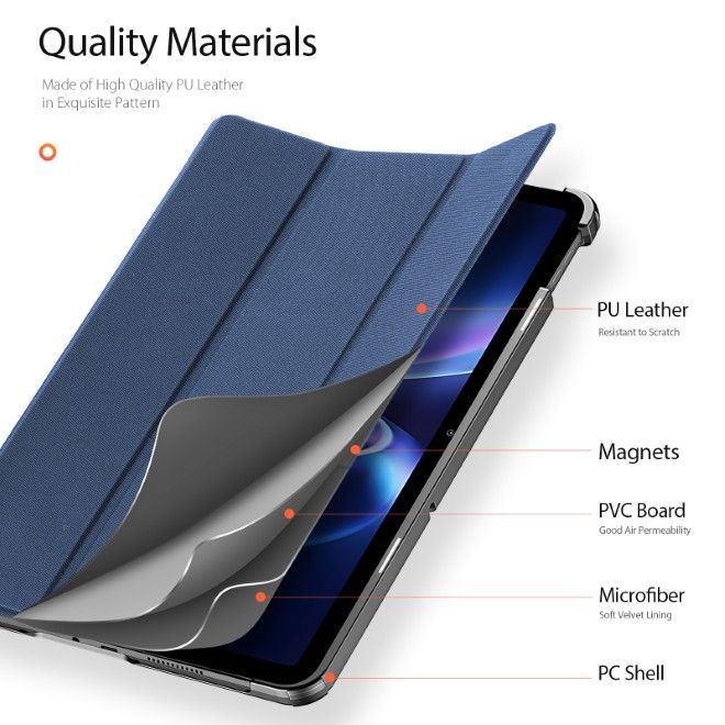 Dux Ducis -  Xiaomi Redmi Pad 2 9.7 / Poco Pad C1 Hülle - Leder Smart Flip Case - Domo Series - blau