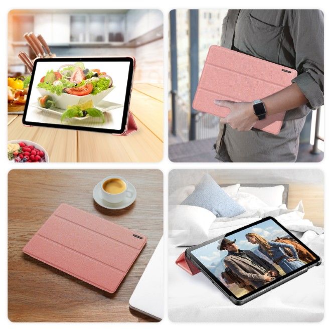 Dux Ducis -  Xiaomi Redmi Pad 2 9.7 / Poco Pad C1 Hülle - Leder Smart Flip Case - Domo Series - pink