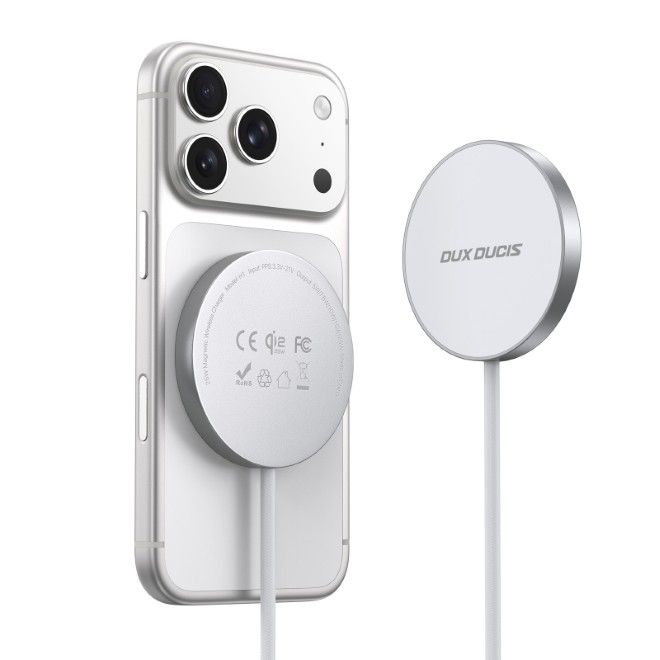 Dux Ducis - Magnetischer Wireless Charger - 25W und Qi2.2  - MagSafe kompatibel - H1 Series - weiss