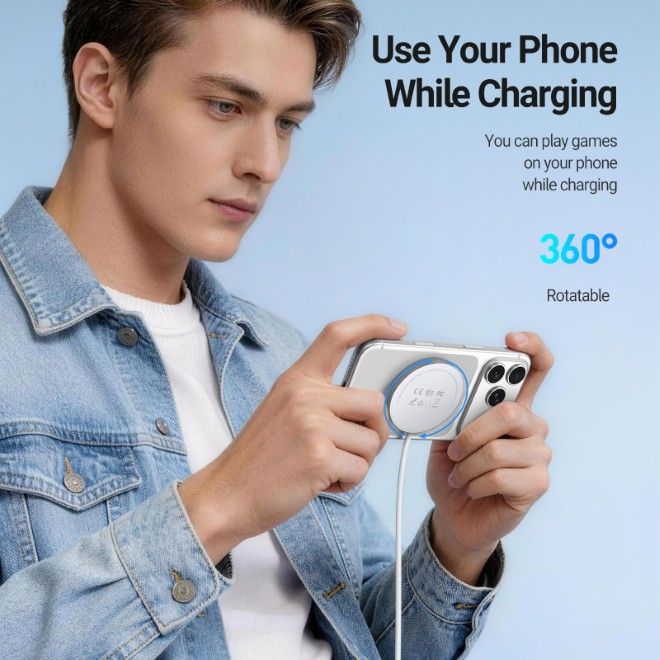 Dux Ducis - Magnetischer Wireless Charger - 25W und Qi2.2  - MagSafe kompatibel - H1 Series - weiss
