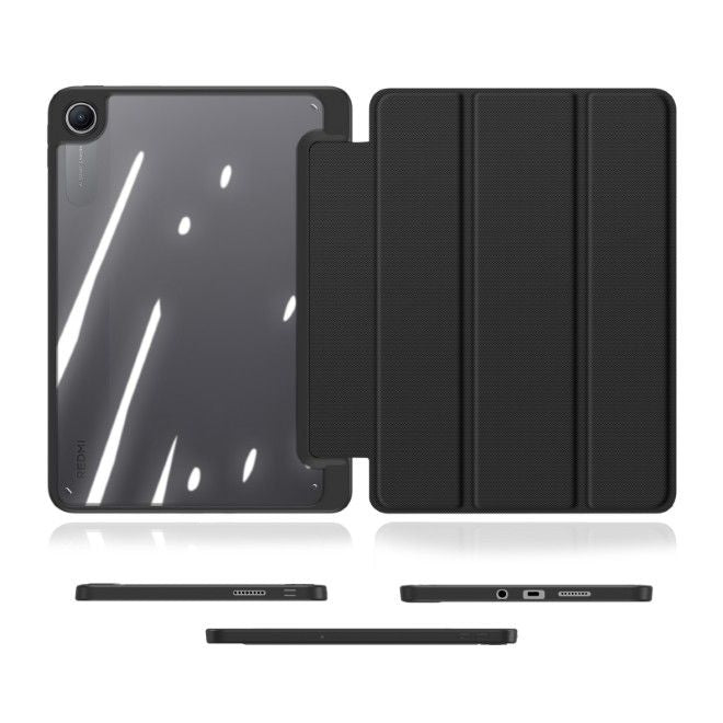 Dux Ducis - Xiaomi Redmi Pad 2 9.7 / Poco Pad C1 Hülle - Leder Bookcover - Toby Series - schwarz
