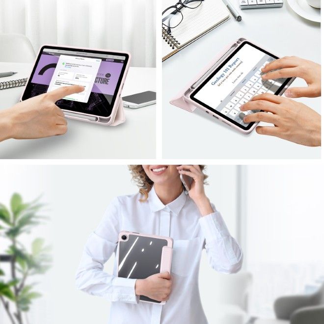 Dux Ducis - Xiaomi Redmi Pad 2 9.7 / Poco Pad C1 Hülle - Leder Bookcover - Toby Series - pink