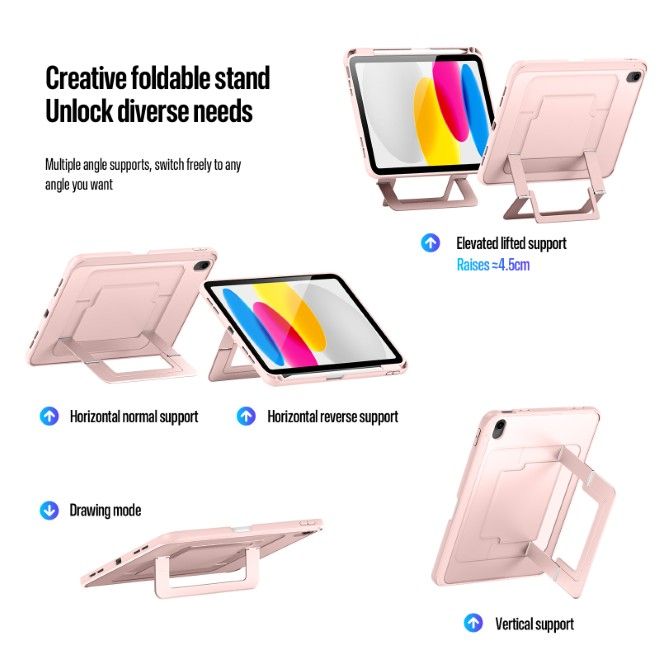 Dux Ducis - iPad 2025 (11. Gen) / iPad 2022 (10. Gen) Hülle - PC Hardcase mit Standfunktion - Axis Series - pink