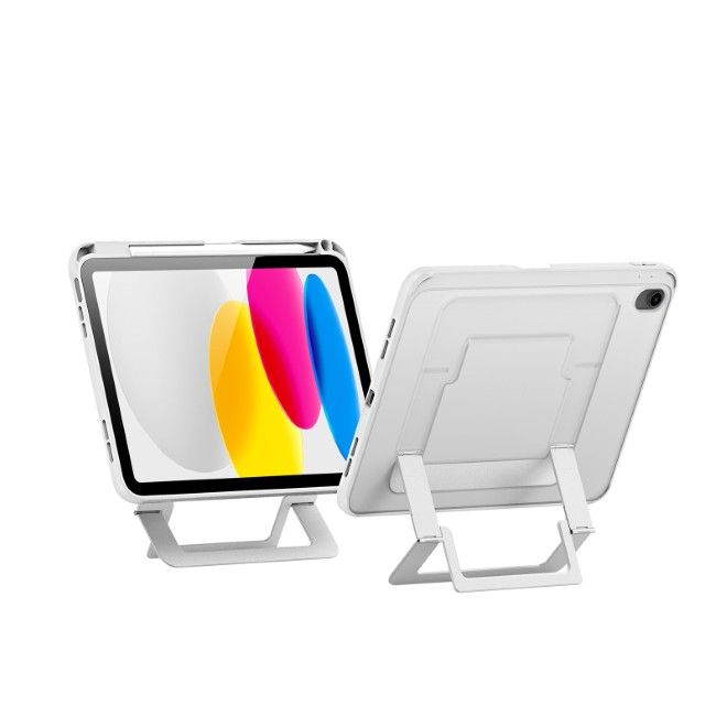 Dux Ducis - iPad 2025 (11. Gen) / iPad 2022 (10. Gen) Hülle - PC Hardcase mit Standfunktion - Axis Series - weiss