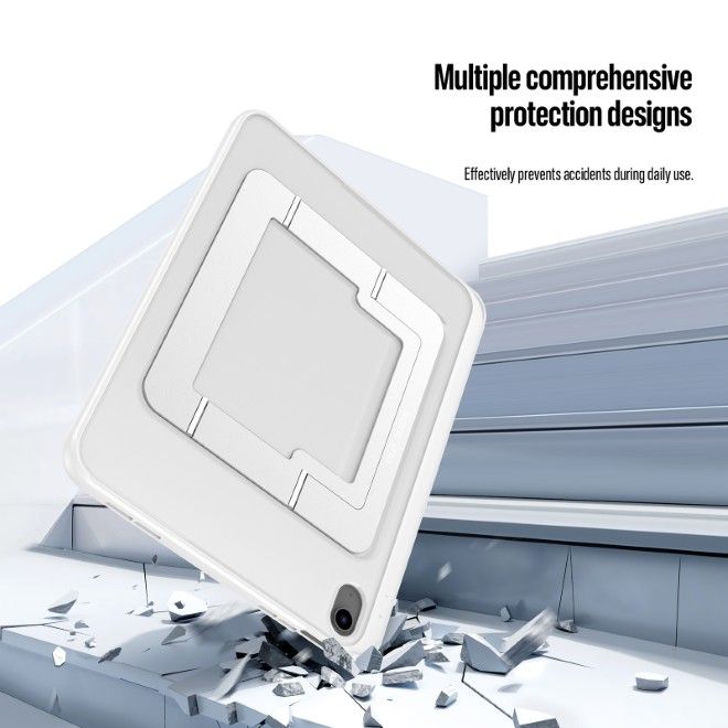 Dux Ducis - iPad 2025 (11. Gen) / iPad 2022 (10. Gen) Hülle - PC Hardcase mit Standfunktion - Axis Series - weiss