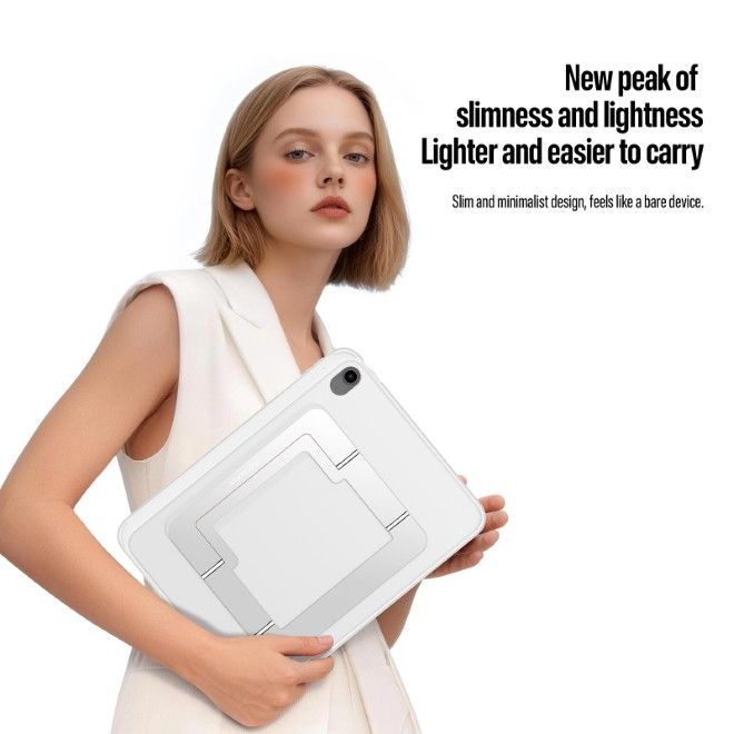 Dux Ducis - iPad 2025 (11. Gen) / iPad 2022 (10. Gen) Hülle - PC Hardcase mit Standfunktion - Axis Series - weiss