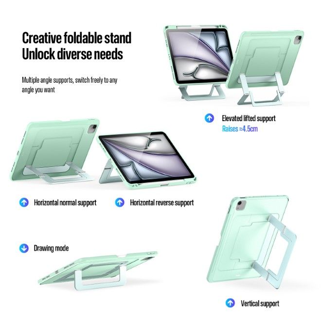 Dux Ducis - iPad Air 11 (2026/2025/2024/2022/2020) / iPad Pro 11 (2022/2021/2020) Hülle - PC Hardcase mit Standfunktion - Axis Series - grün