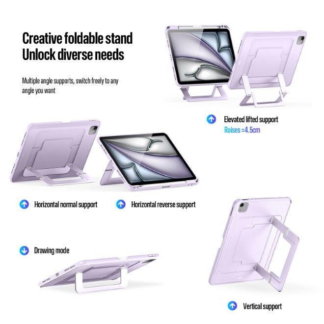 Dux Ducis - iPad Air 11 (2026/2025/2024/2022/2020) / iPad Pro 11 (2022/2021/2020) Hülle - PC Hardcase mit Standfunktion - Axis Series - purpur