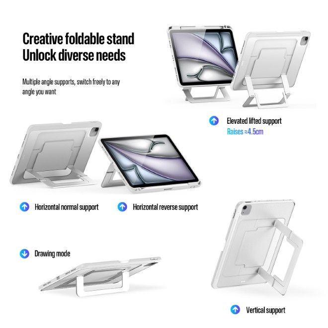 Dux Ducis - iPad Air 11 (2026/2025/2024/2022/2020) / iPad Pro 11 (2022/2021/2020) Hülle - PC Hardcase mit Standfunktion - Axis Series - weiss