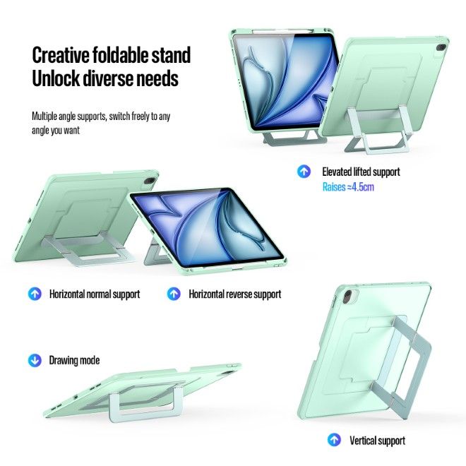 Dux Ducis - iPad Air 13 (2026/2025/2024) Hülle - PC Hardcase mit Standfunktion - Axis Series - grün